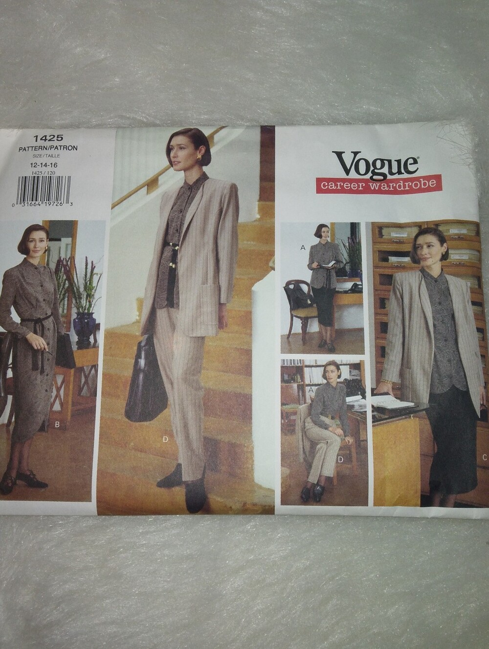 VOGUE 1425 Sz 12-14-16 Career Wardrobe EASY Jacket Dress Top Skirt Pants EASY